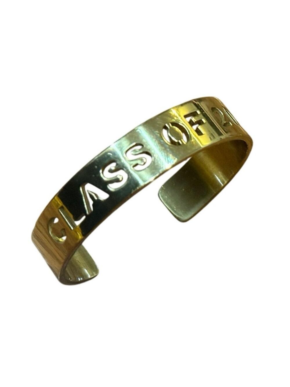 Rustic Cuff Gold-Tone Class of 2016 Cut-Out Cuff Bracelet Grad Gift Preowned